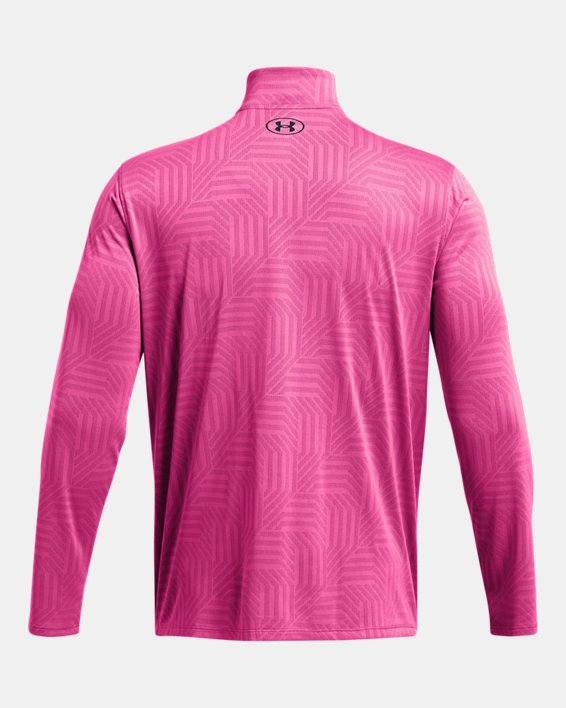 Koszulka męska UA Tech™ Vent Geotessa z zamkiem do połowy długości, Pink, pdpMainDesktop image number 4